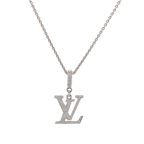 lv necklace silver|Lv necklace and earring sets.